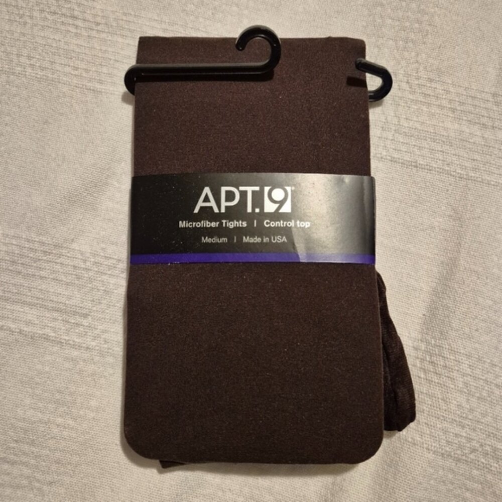 Apt. 9 women's Medium Microfibre tights control top Brown, NEW